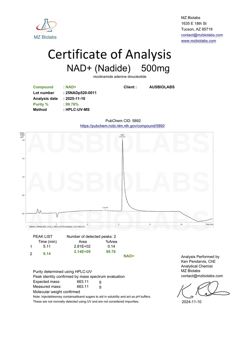 Buy 10x NAD+ 500mg (5000mg)– Premium Research Peptide Australia 2 Buy 10x NAD+ 500mg (5000mg)– Premium Research Peptide Australia - Image 2