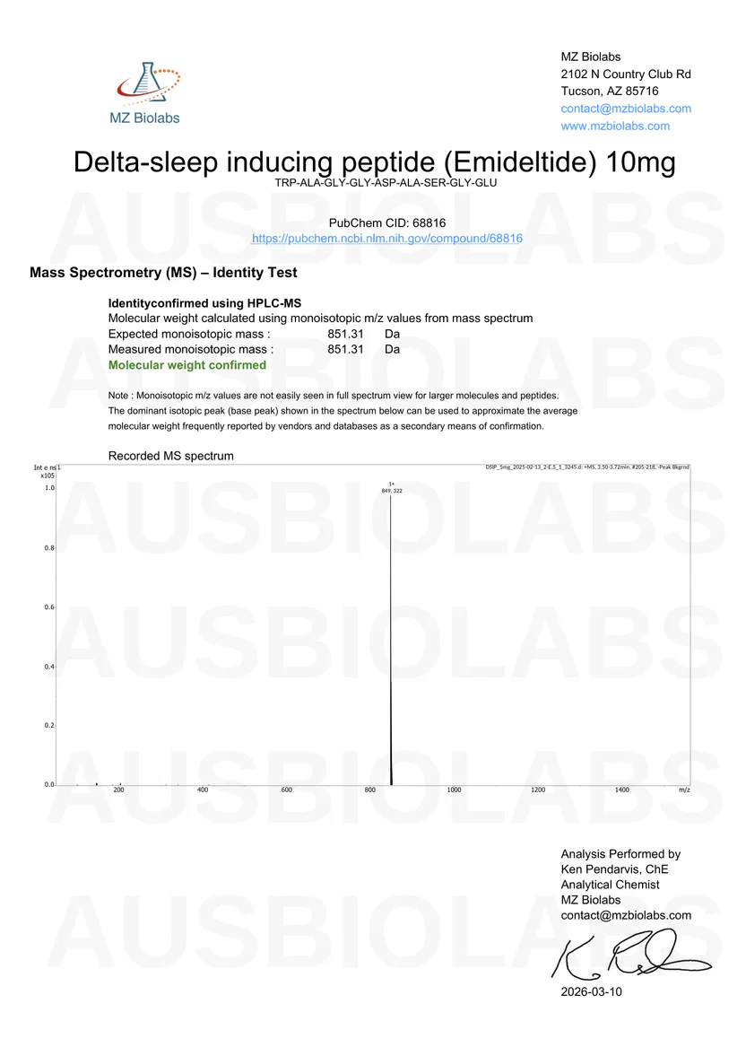 Buy DSIP 10mg– Premium Research Peptide Australia 3 Buy DSIP 10mg– Premium Research Peptide Australia - Image 3